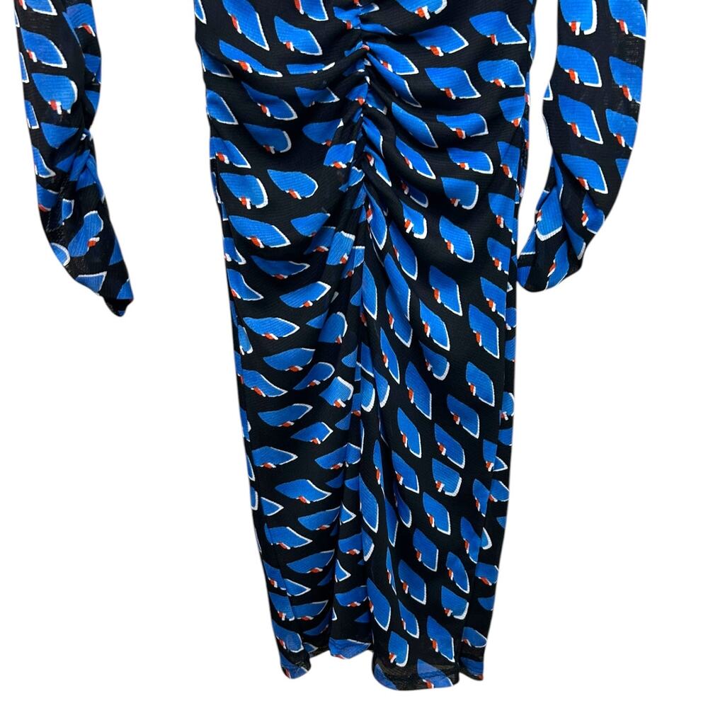Diane Von Furstenberg ‘Ganesa’ Mini Dress Off-Shoulder Mesh Ruched Black X-Small - Picture 6 of 12